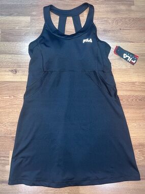 Fila Black Racerback Athletic Dress with White Logo